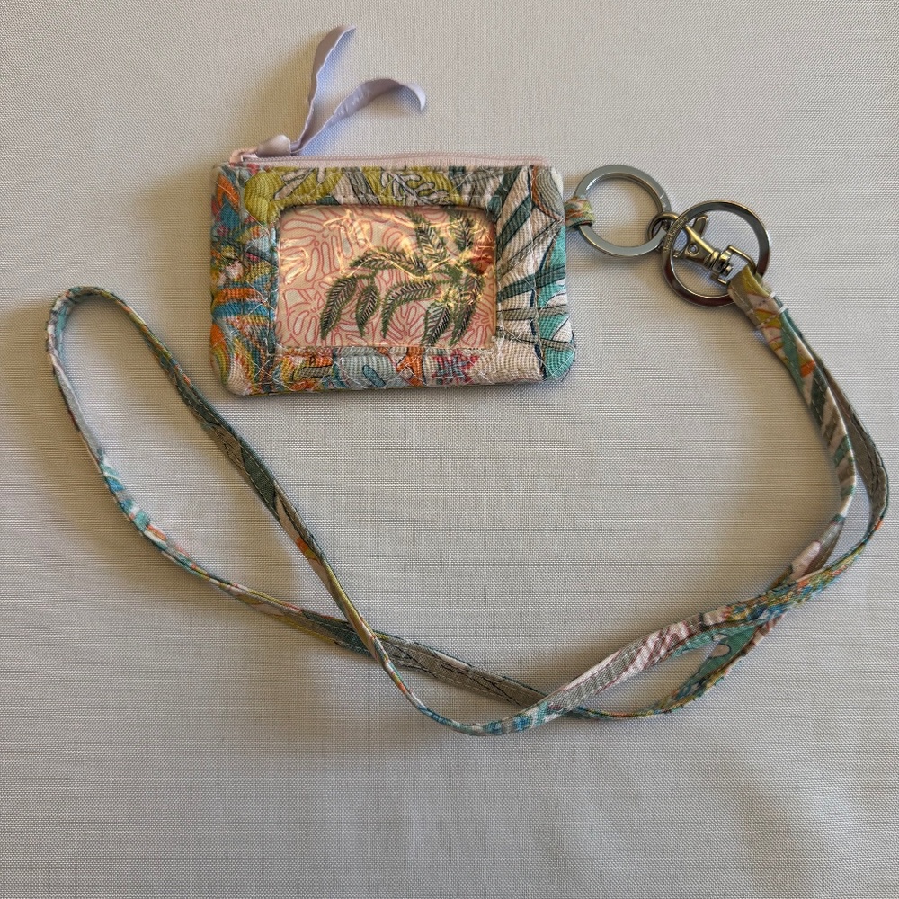 Vera Bradley Zip ID Case & Lanyard Combo, Rain Forest Canopy Pattern